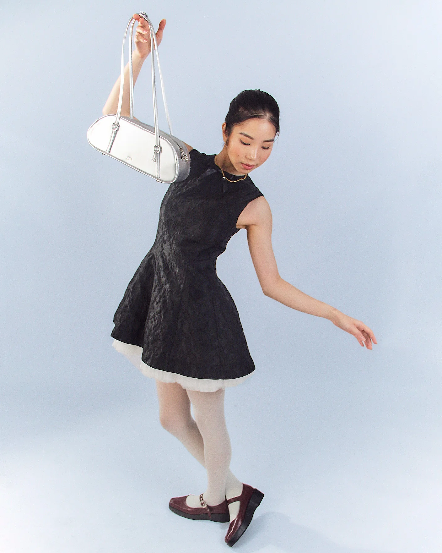 Baguette Bag in Silver (Matte) - Image 3