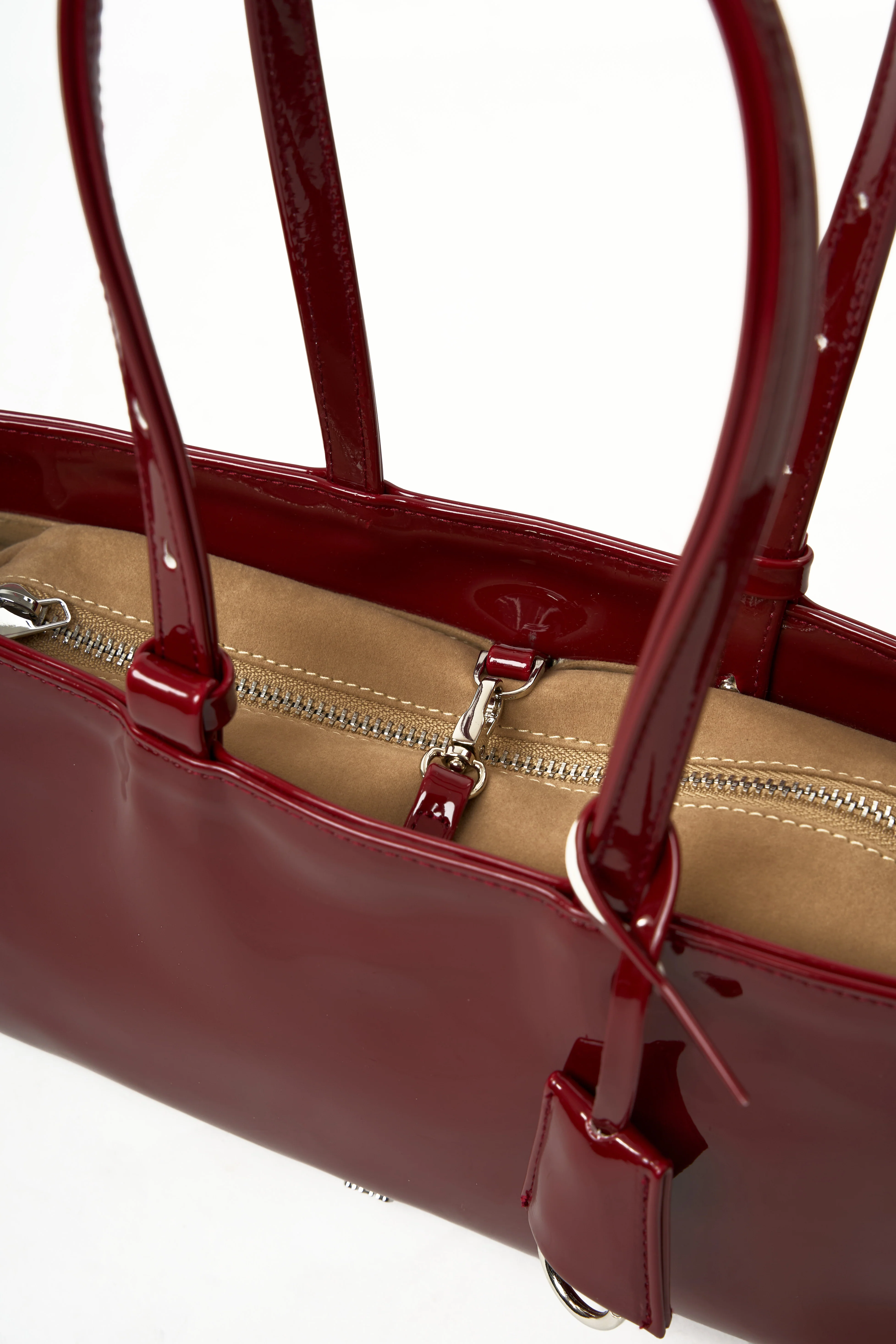 Holiday Bag in Patent Burgundy - Image 4