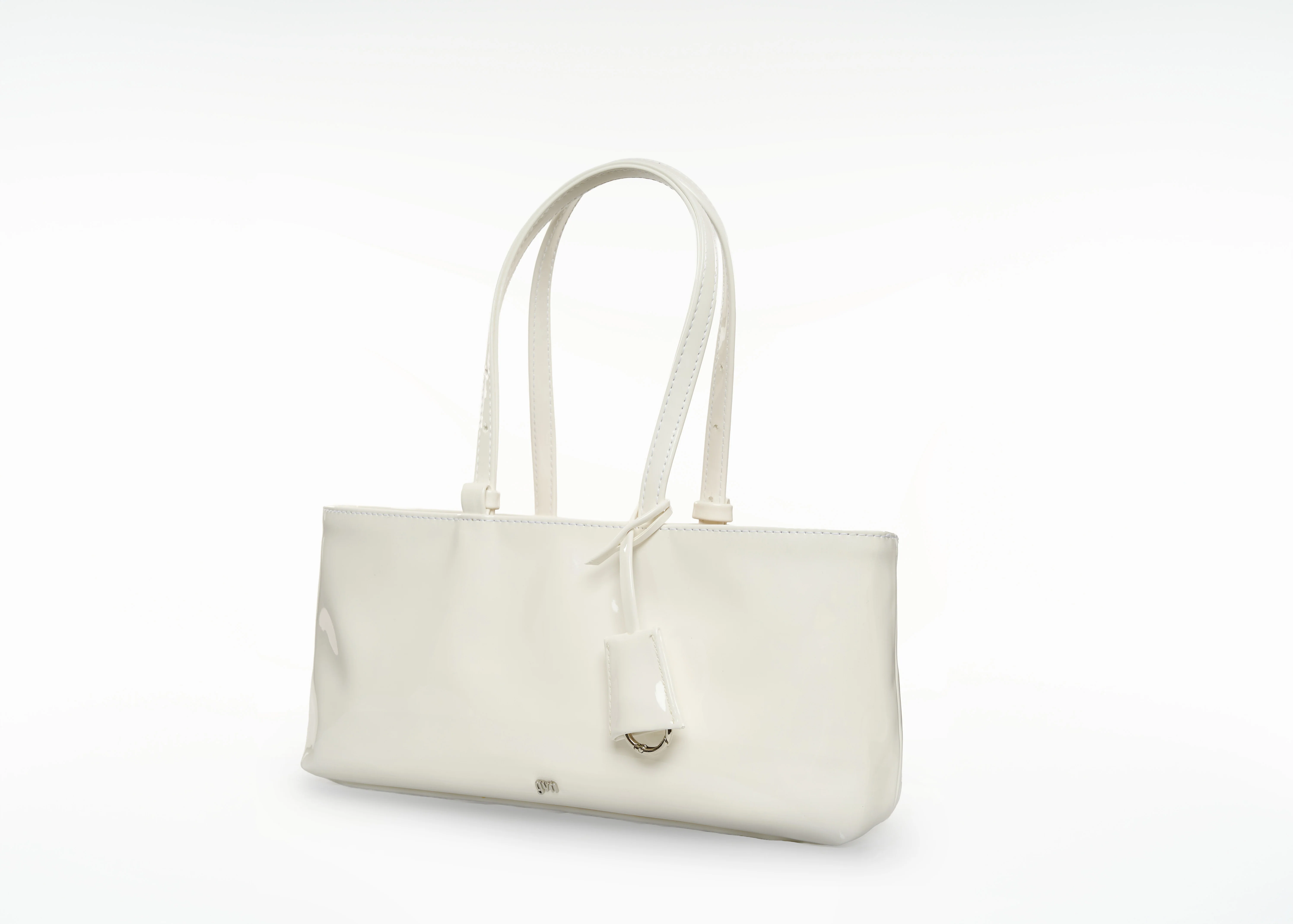 Holiday Bag in Patent Chalk - Image 3