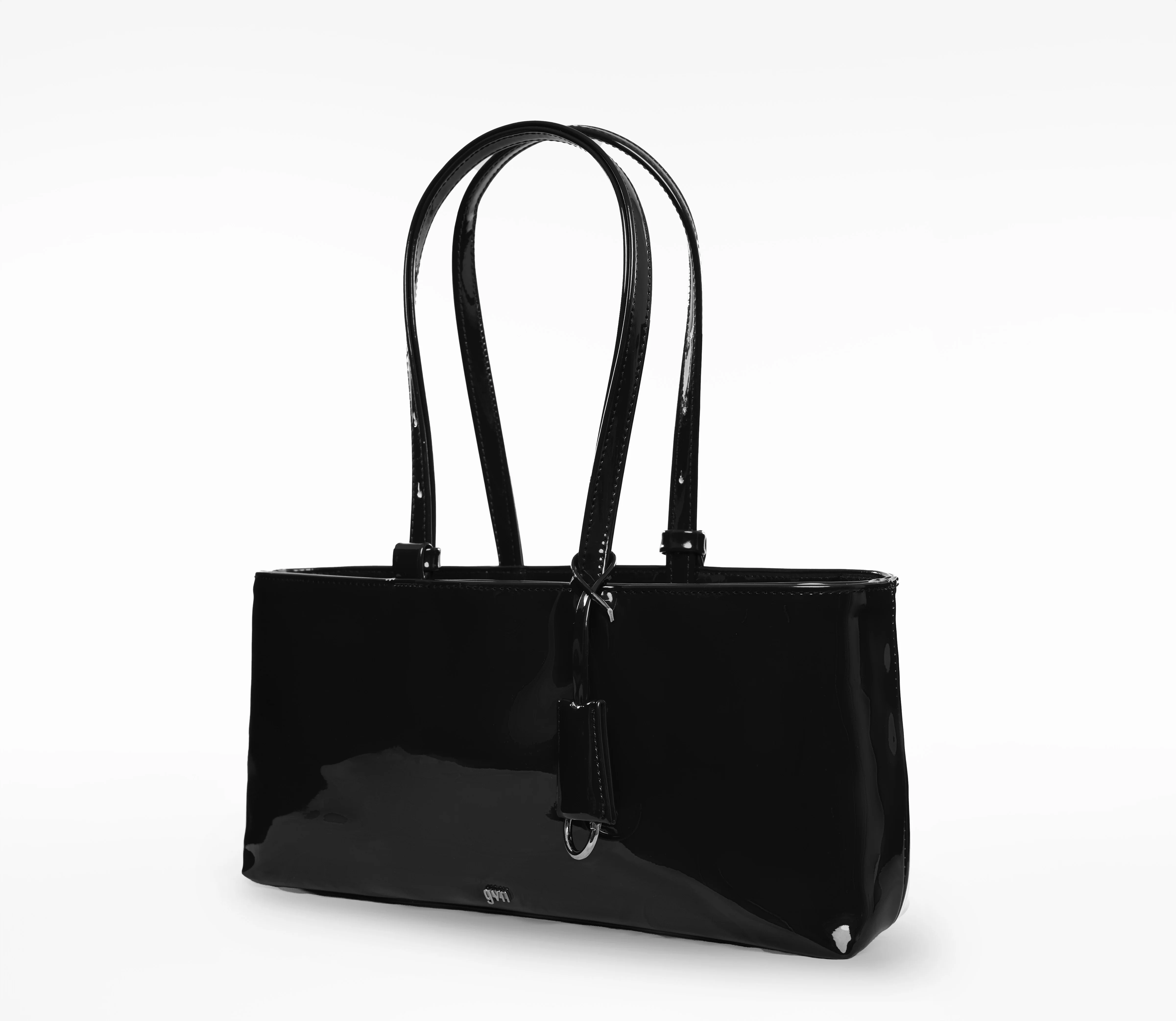 Holiday Bag in Patent Charcoal - Image 3