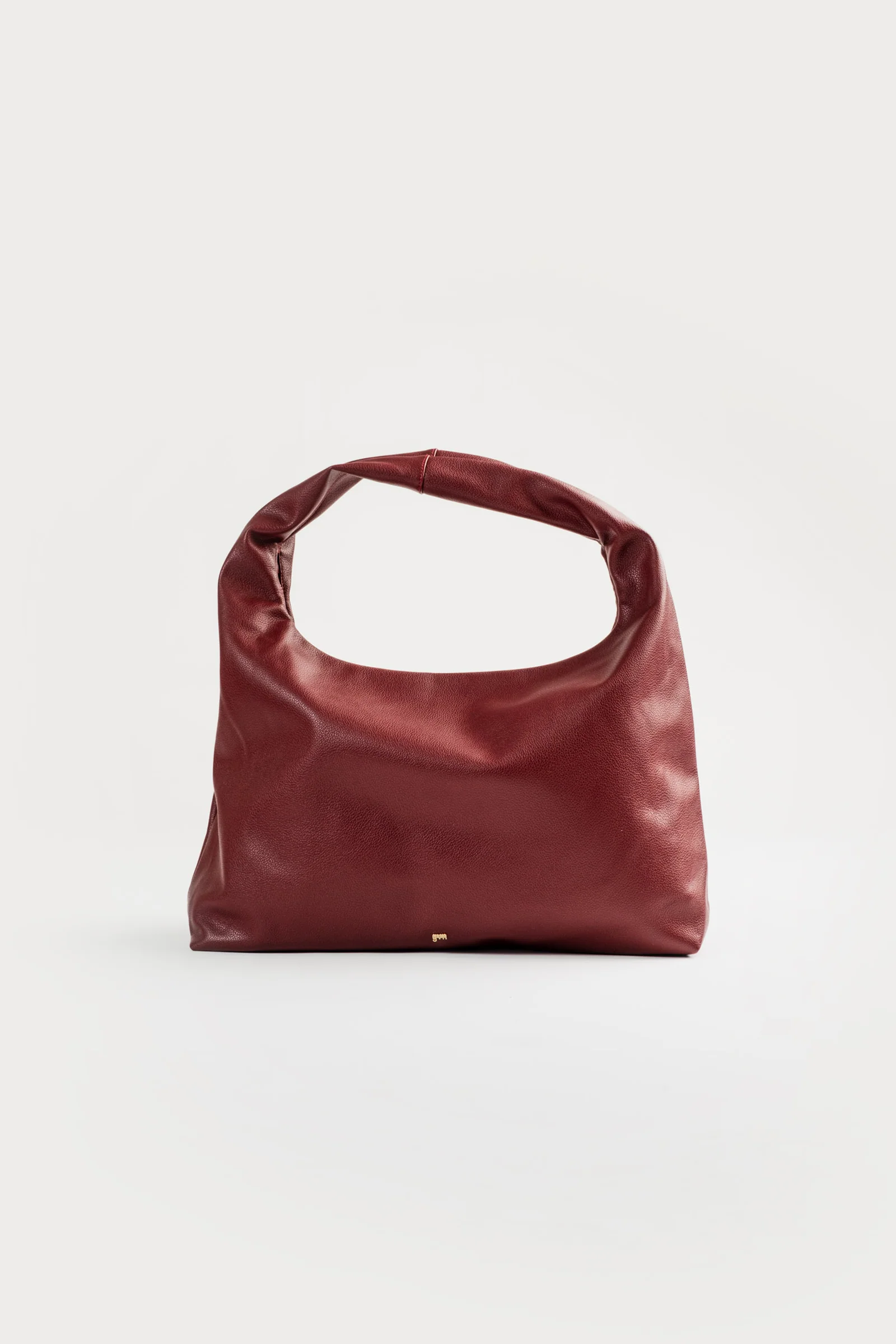 Large Hobo Bag in Burgundy (Light Pebbled) - Image 3