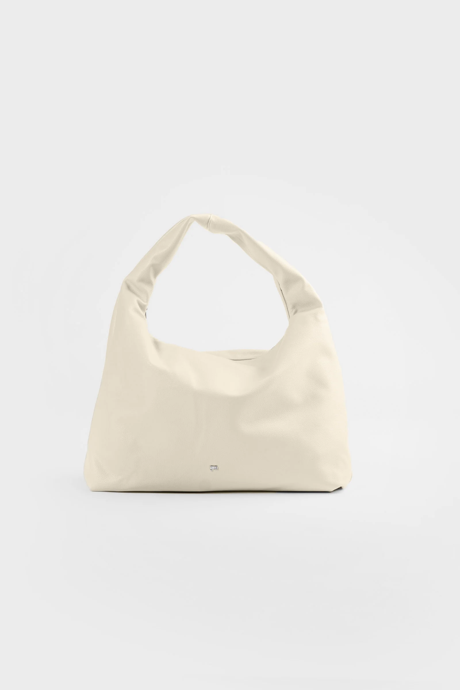 Large Hobo Bag in Eggshell (Heavy Pebbled) - Image 3