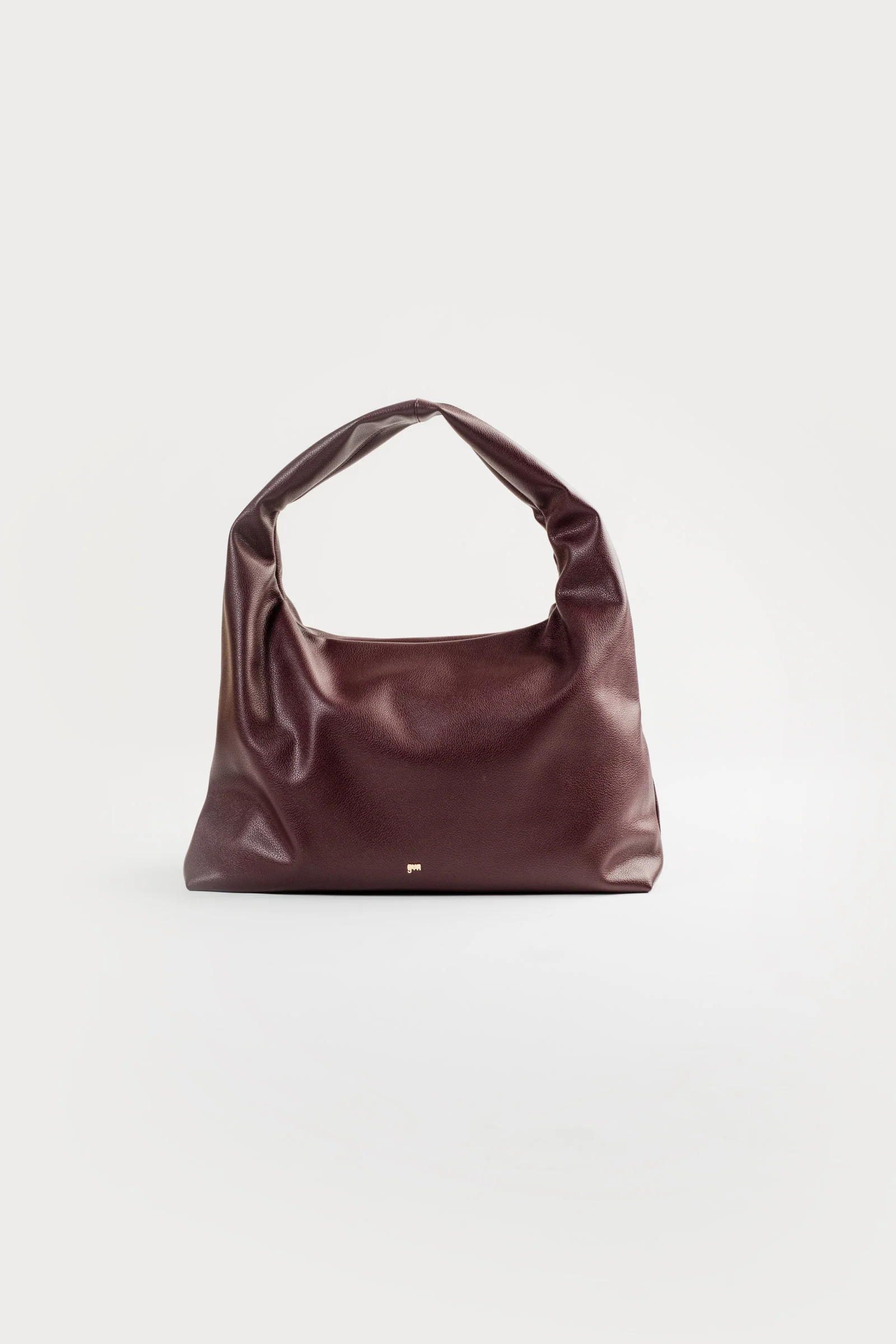 Large Hobo Bag in Oxblood (Light Pebbled) - Image 3