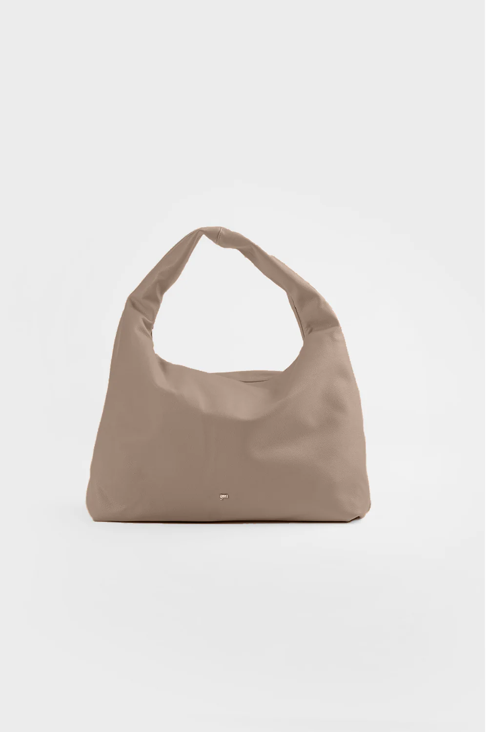 Large Hobo Bag in Taupe (Heavy Pebbled) - Image 3