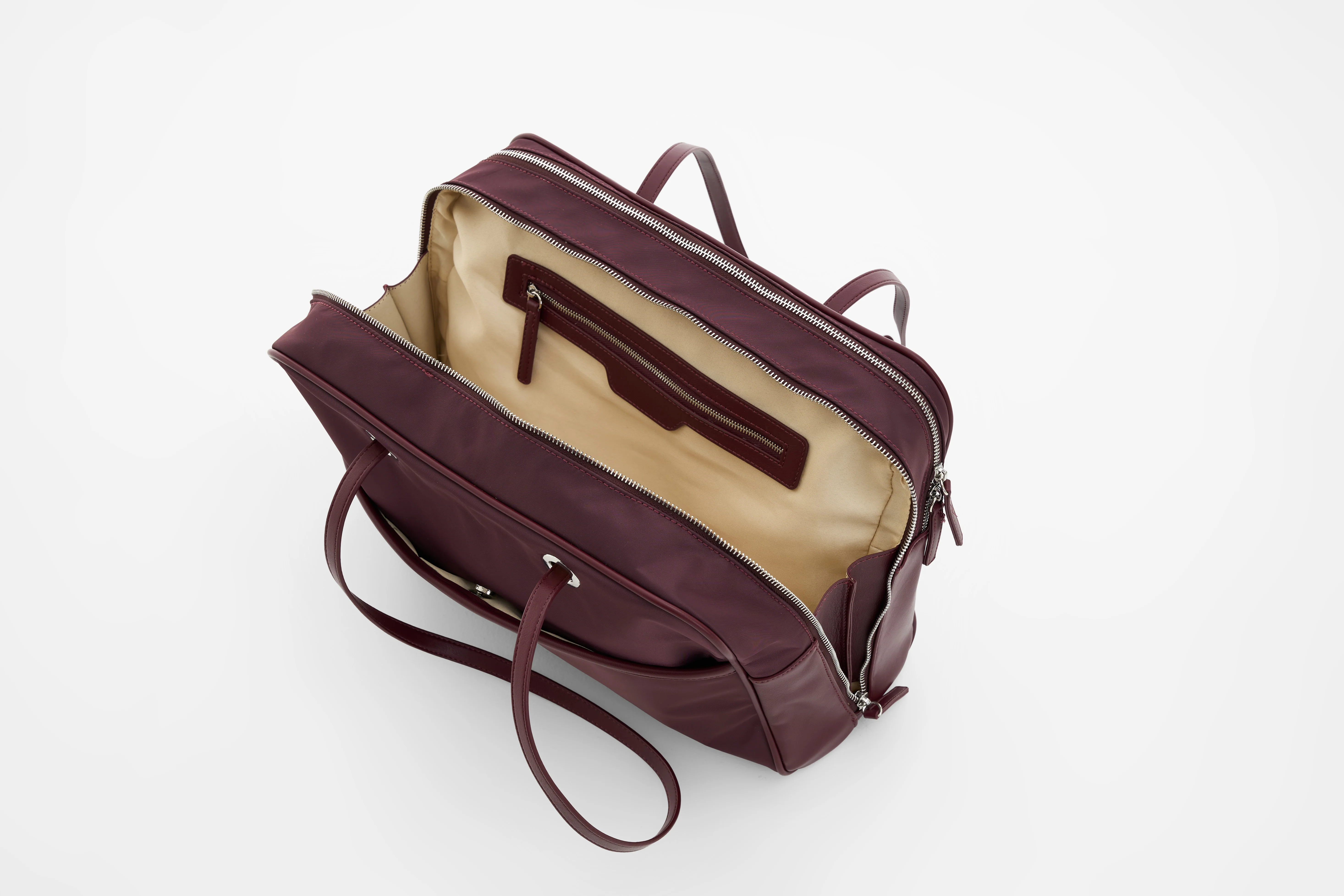 Large Nylon Bowler Bag in Espresso - Image 4