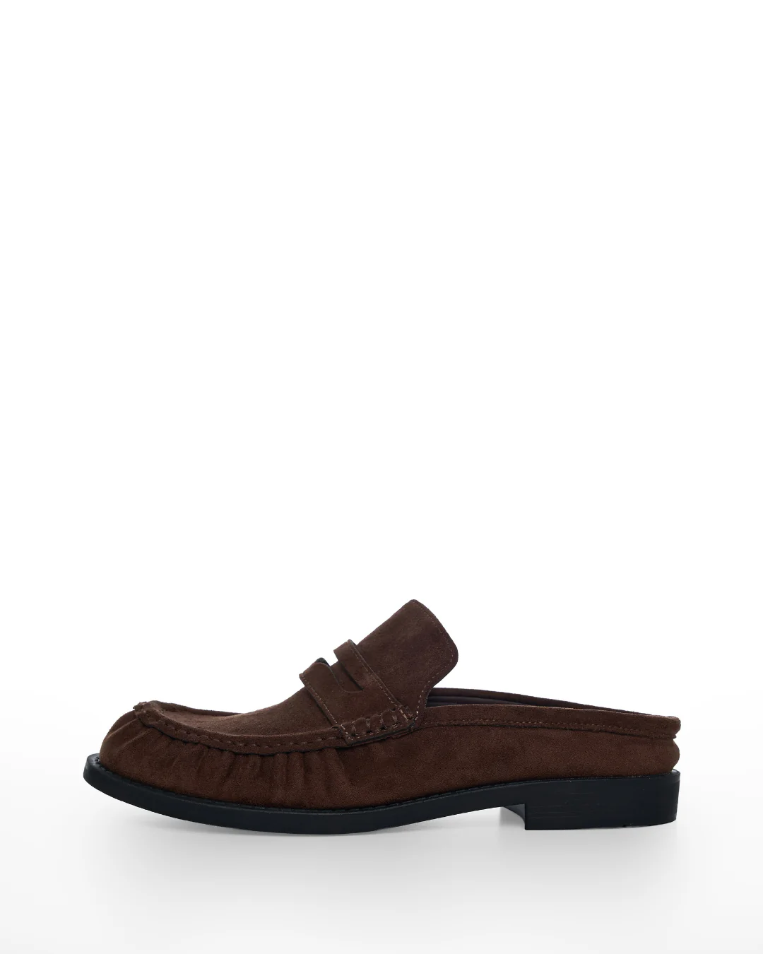 Loafer Mules in Suede Cocoa - Image 3