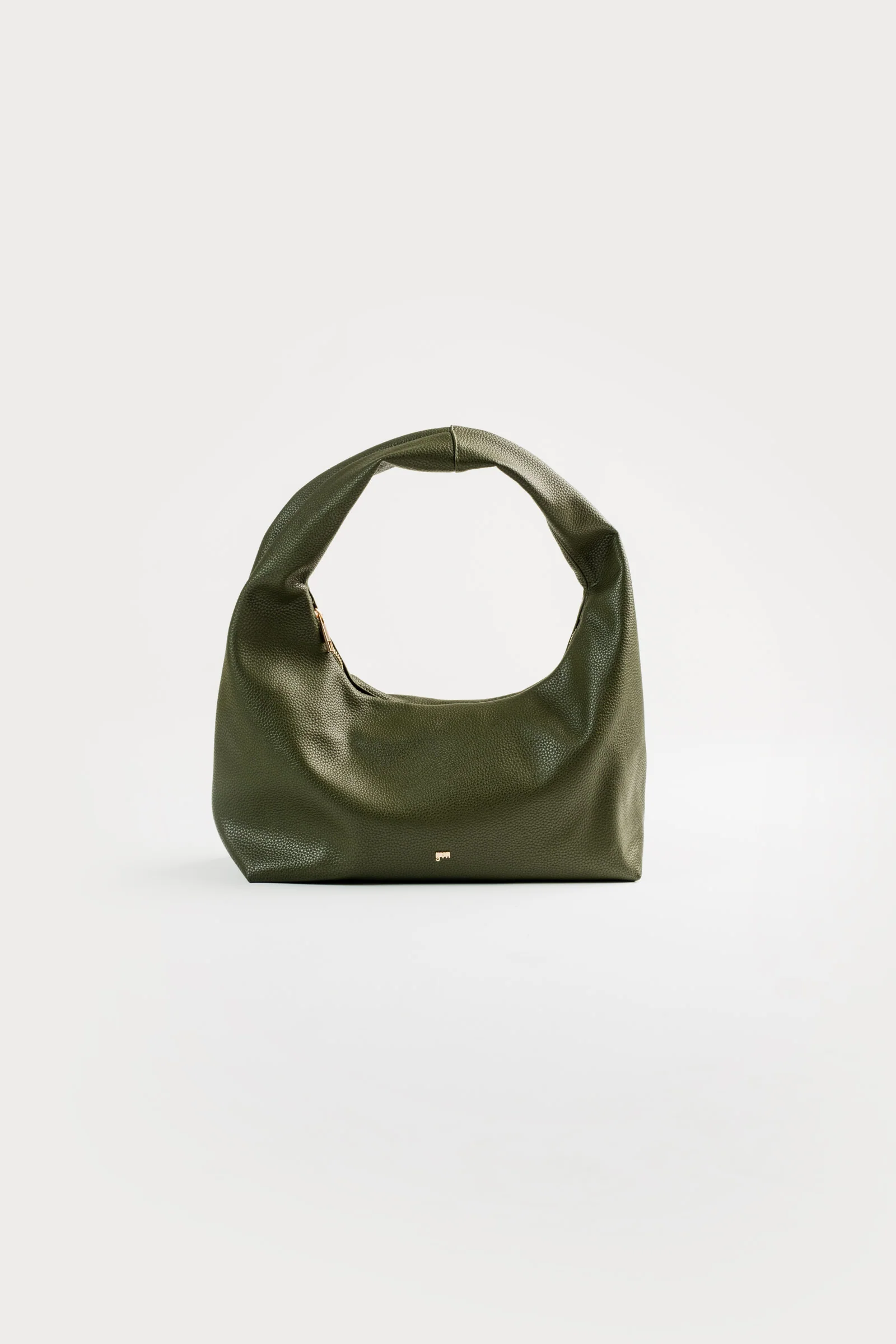 Medium Hobo Bag in Moss (Heavy Pebbled) - Image 3