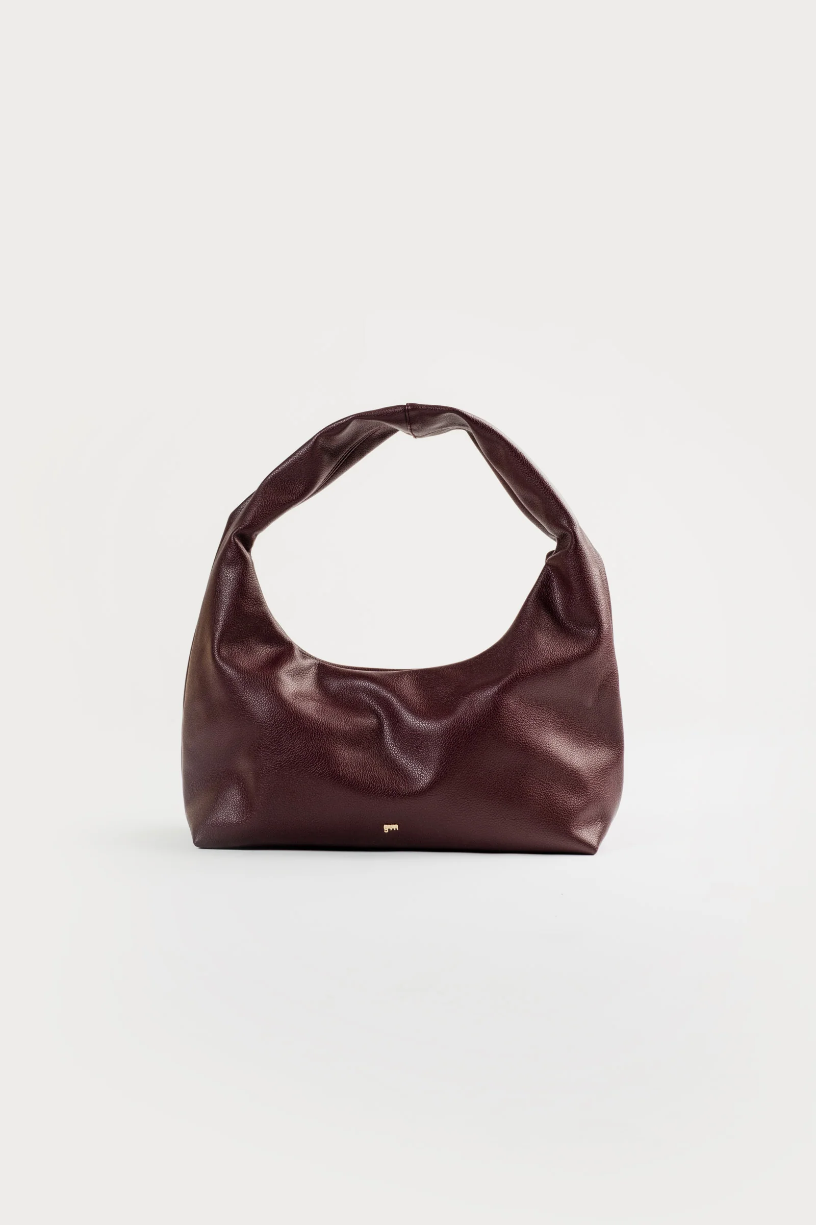 Medium Hobo Bag in Oxblood (Light Pebbled) - Image 3