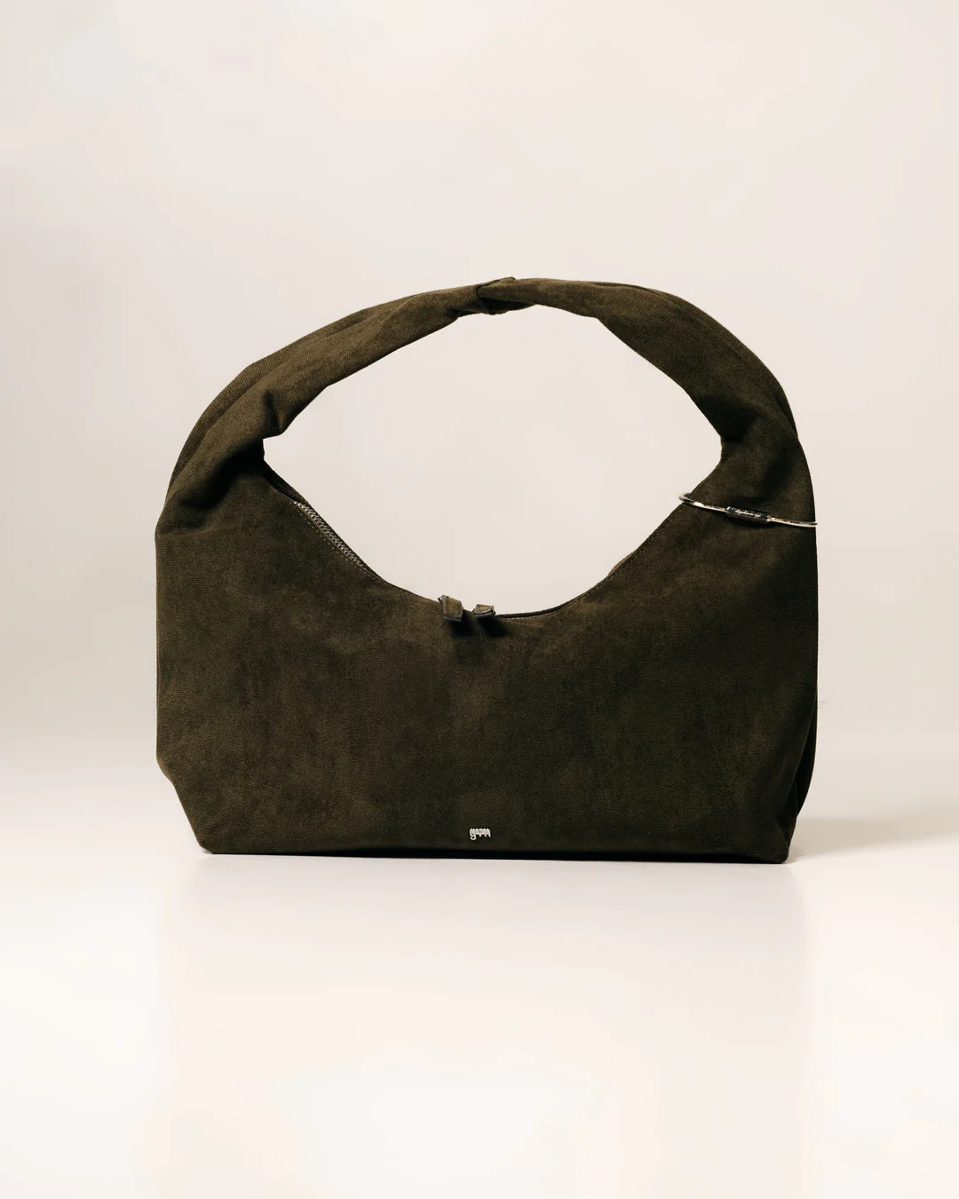 Medium Hobo Bag in Suede Moss - Image 3