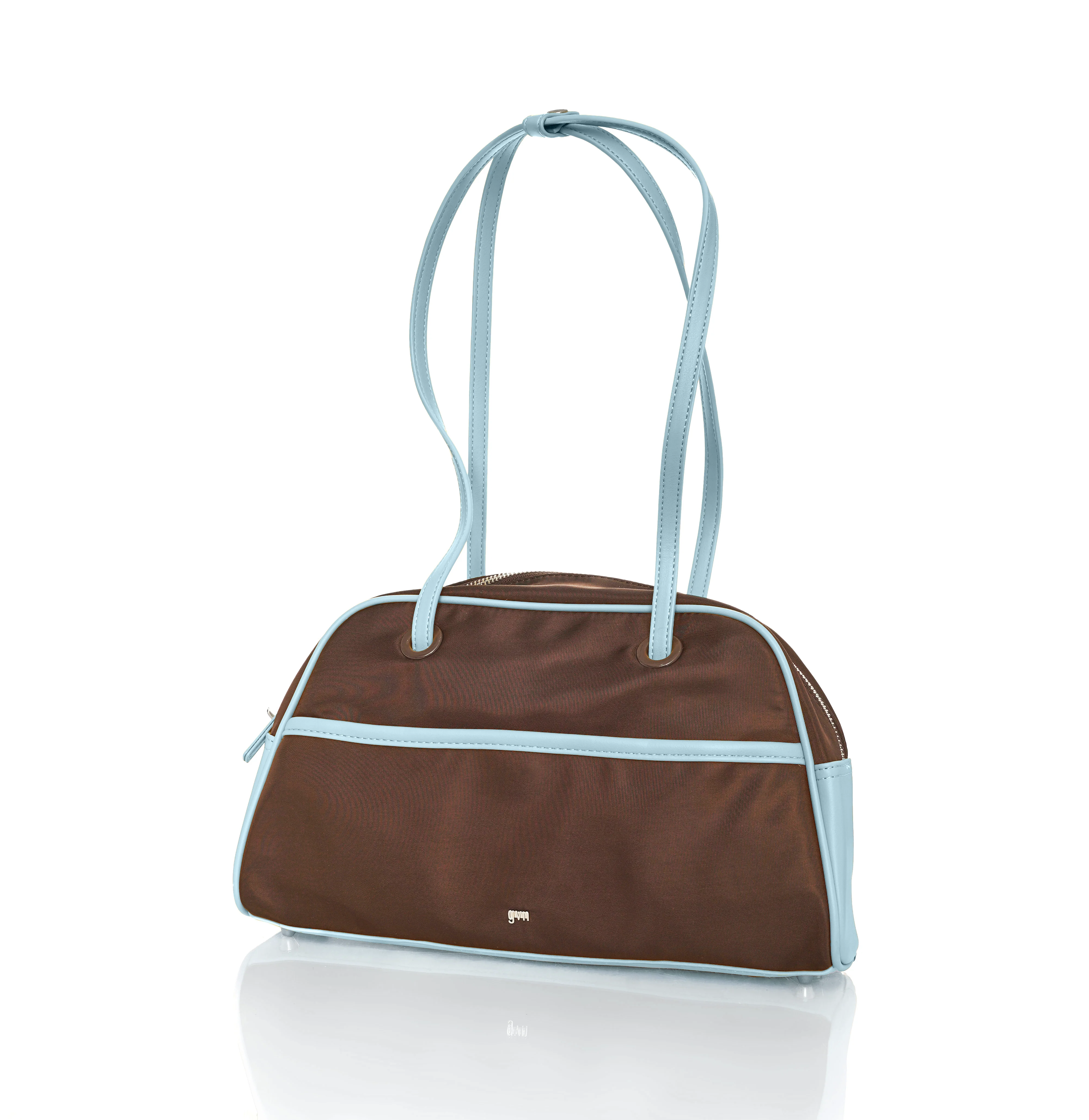 Medium Nylon Bowler Bag in Slate - Image 3