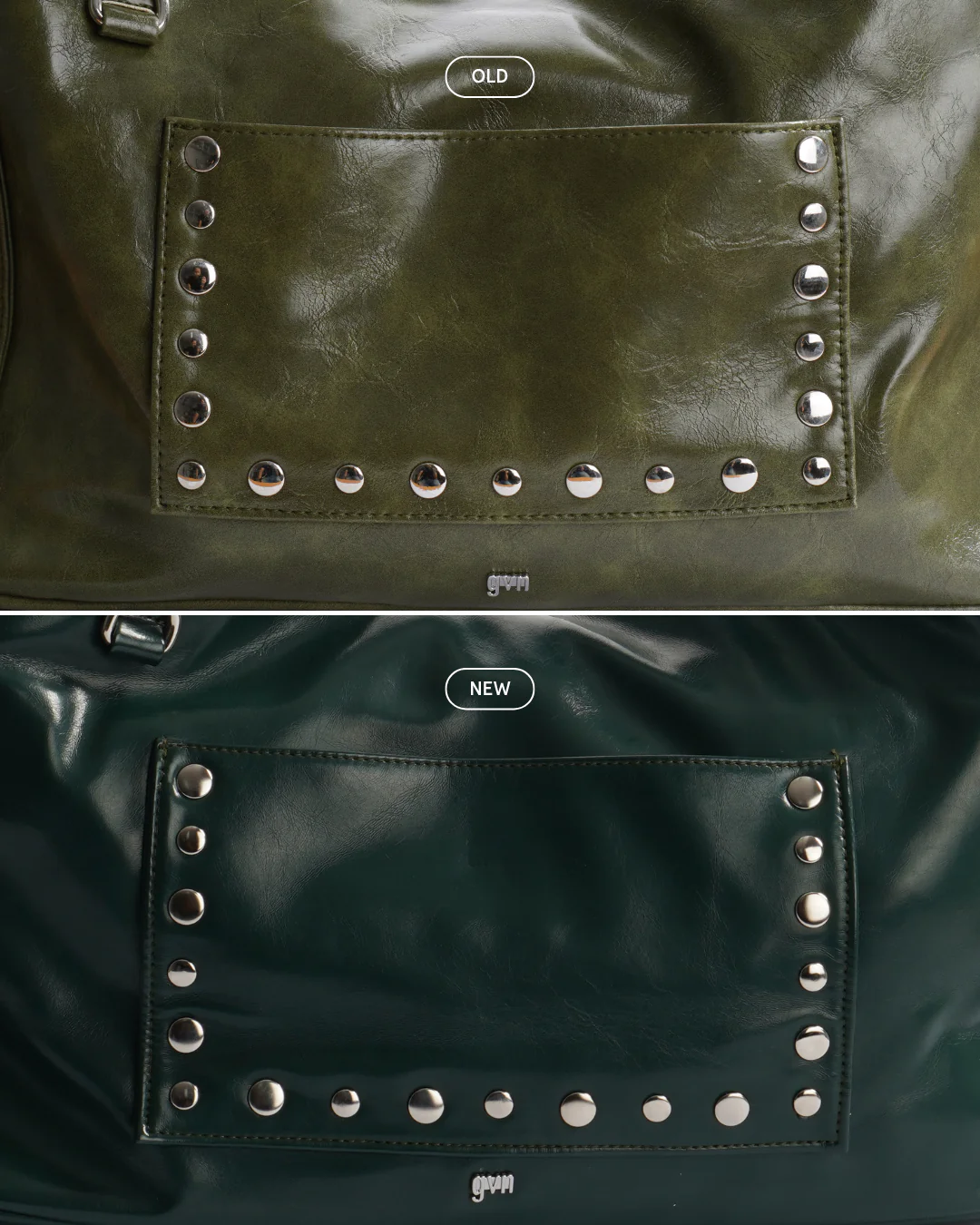 Limited Edition: Medium Studded Hobo Bag in Washed Oil Pine - Image 5