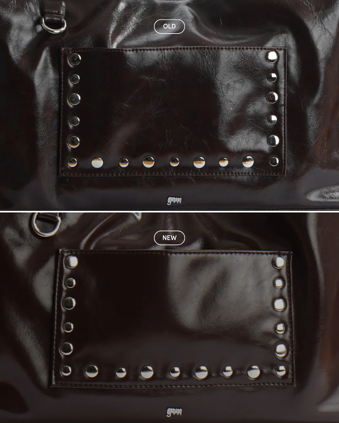 Limited Edition: Medium Studded Hobo Bag in Washed Oil Chestnut - Image 5