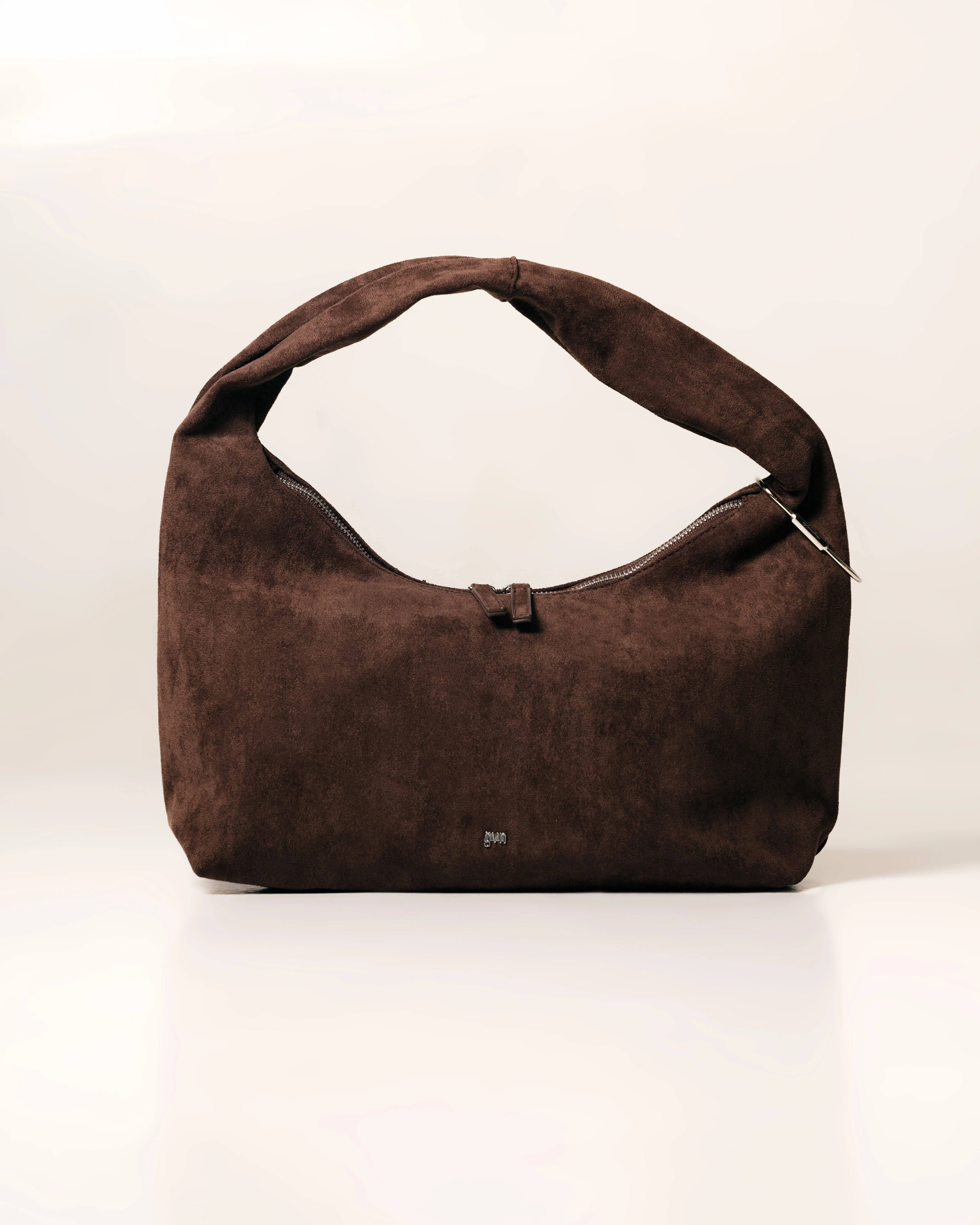 Midi Hobo Bag in Suede Cocoa - Image 3