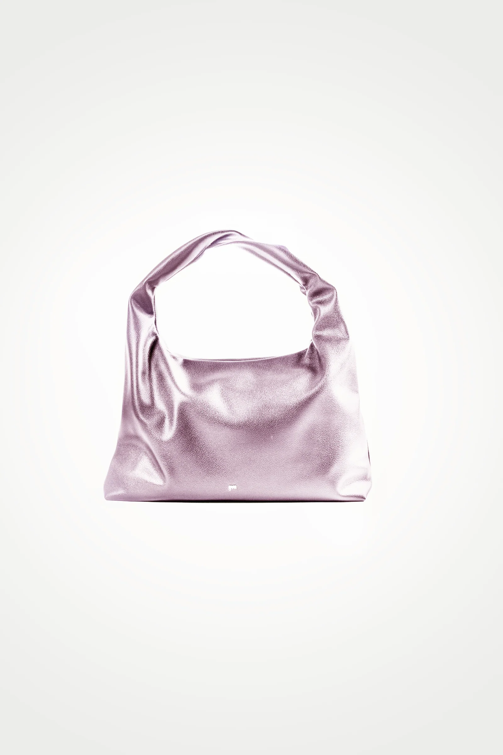 Large Hobo Bag in Metallic Pink (Heavy Pebbled) - Image 3