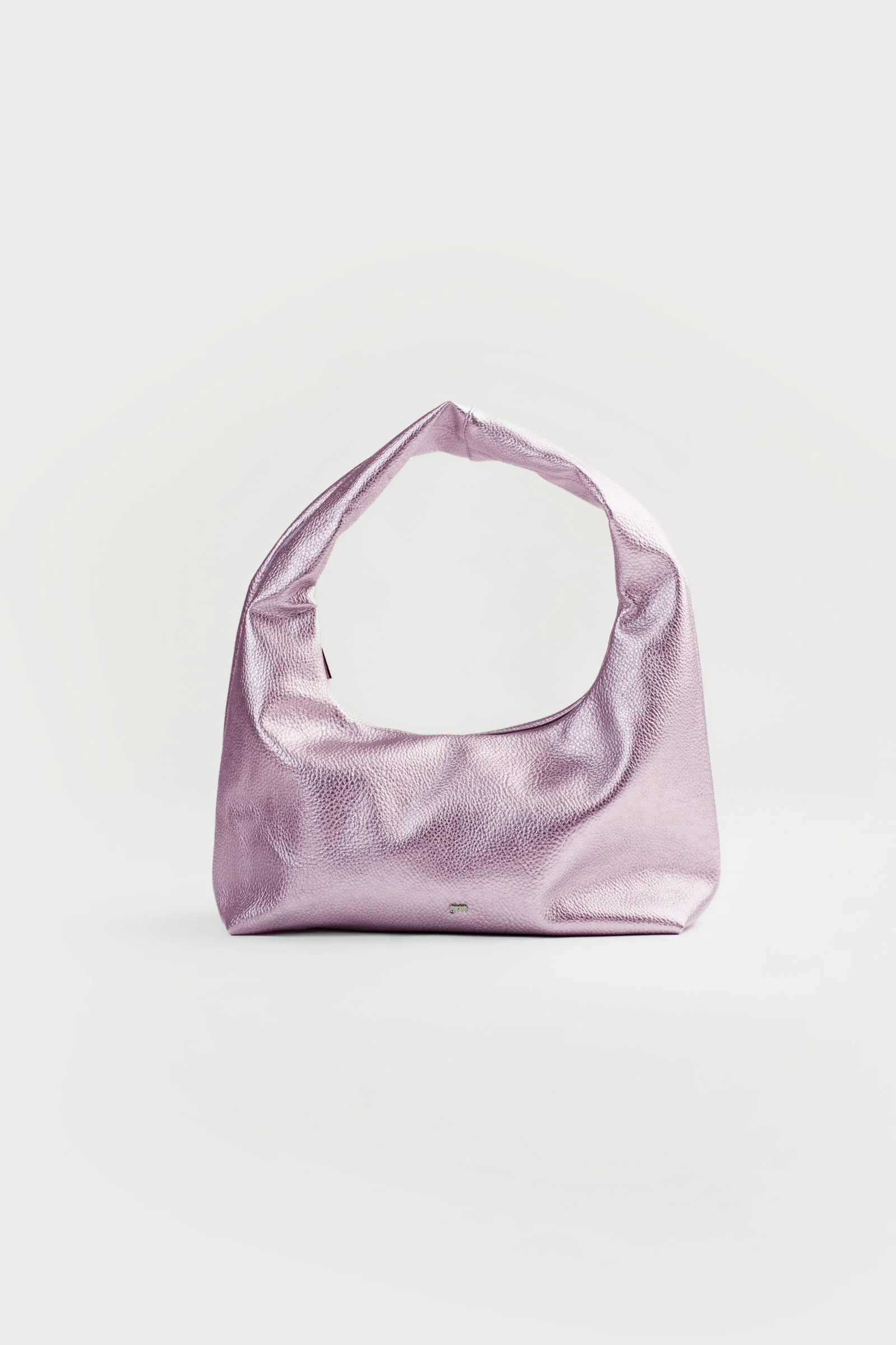 Medium Hobo Bag in Metallic Pink (Heavy Pebbled) - Image 3