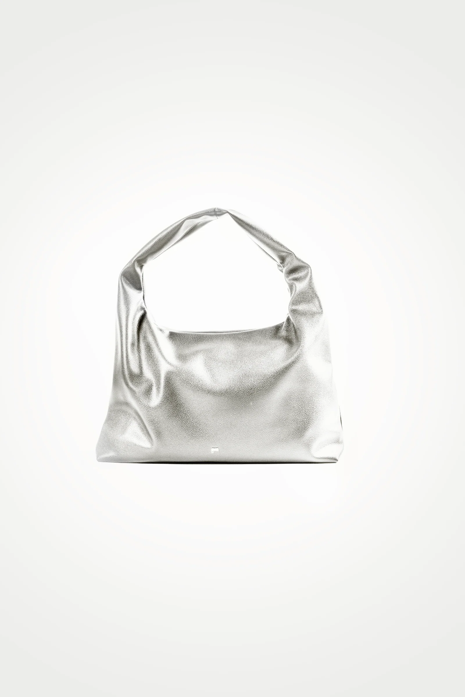 Large Hobo Bag in Silver (Heavy Pebbled) - Image 3