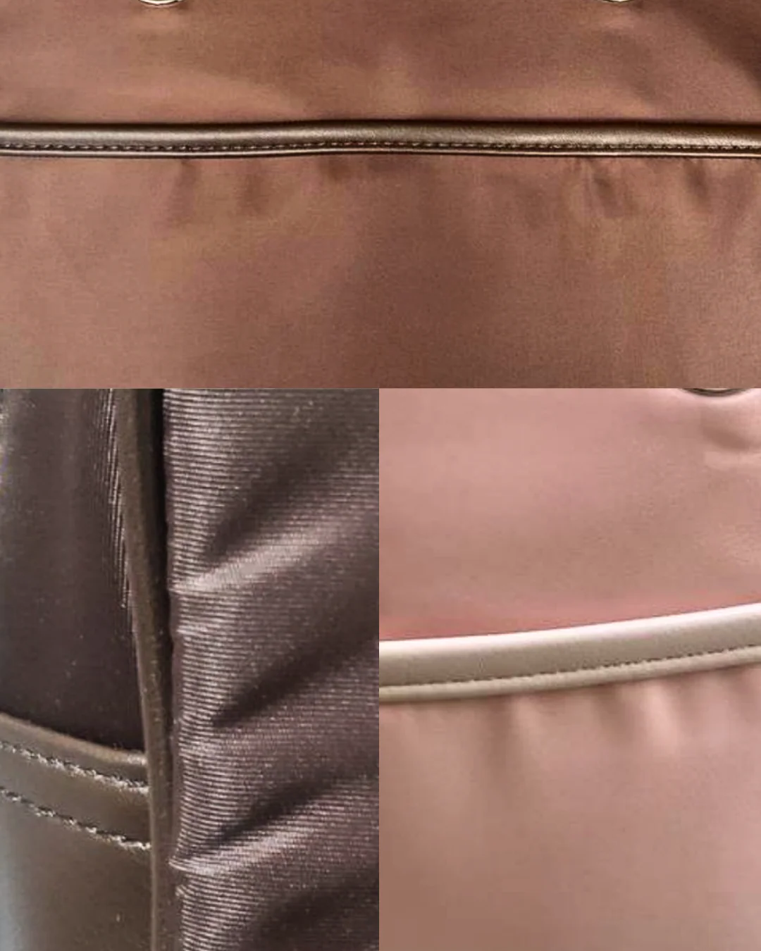 Small Nylon Bowler Bag in Espresso - Image 5