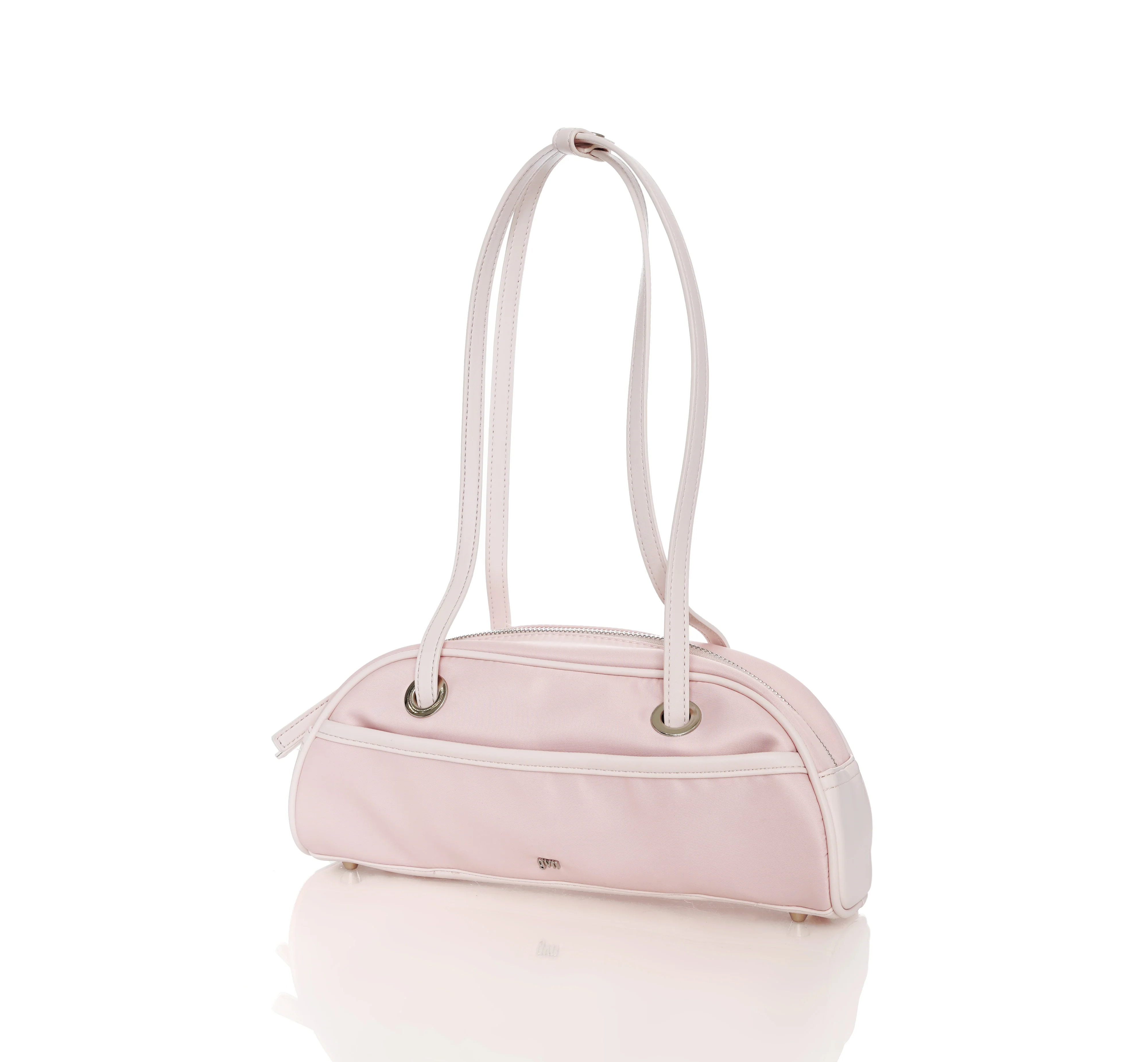 Small Nylon Bowler Bag in Petal - Image 3